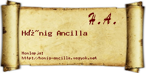 Hönig Ancilla névjegykártya